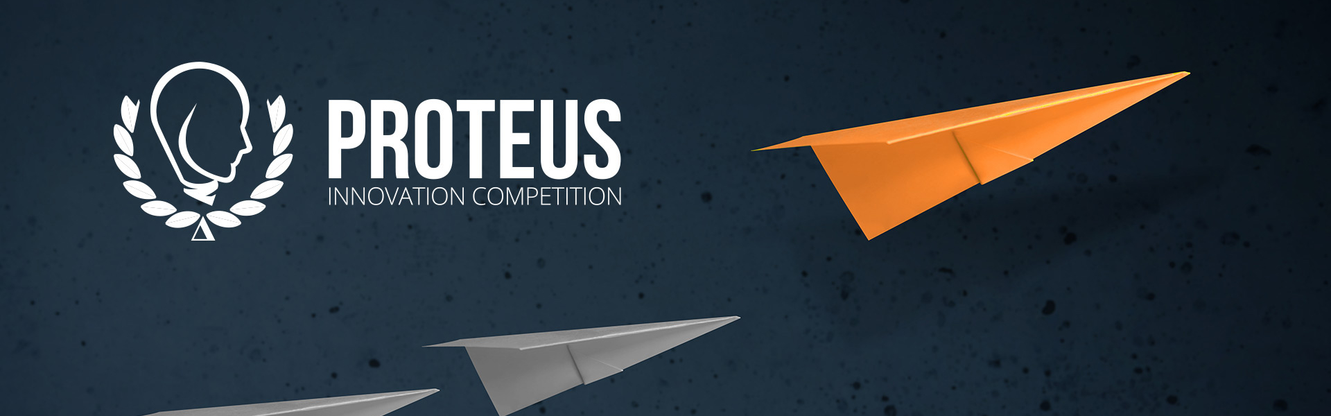 Proteus Logo and paper airplane in flight