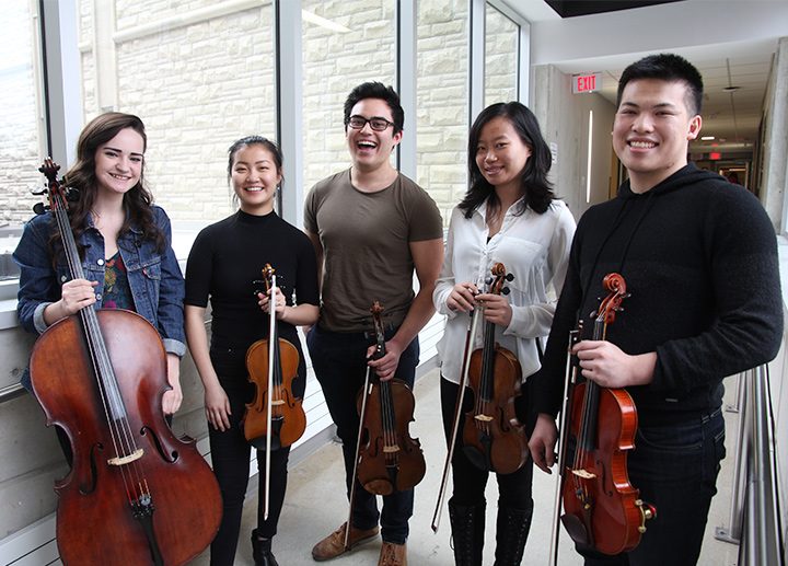 Students with their instruments