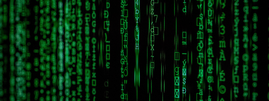 Decorative image of computer code.